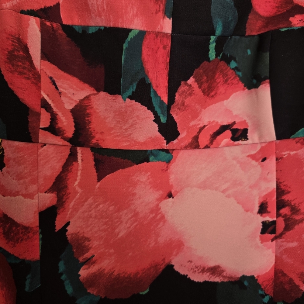 Trina Turk Sweetheart Black Pink Floral Sleeveless Dress - Picture 5 of 6